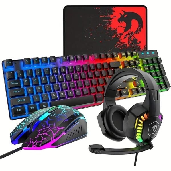 Wired Gaming Keyboard And Mouse Headset Combo