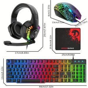 Wired Gaming Keyboard And Mouse Headset Combo