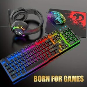 Wired Gaming Keyboard And Mouse Headset Combo