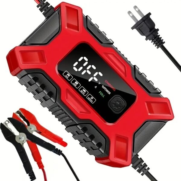 12V 6 Amp Intelligent Automatic Battery Charger/Maintainer with LCD Screen, Impulse Repair & Summer/Winter Modes
