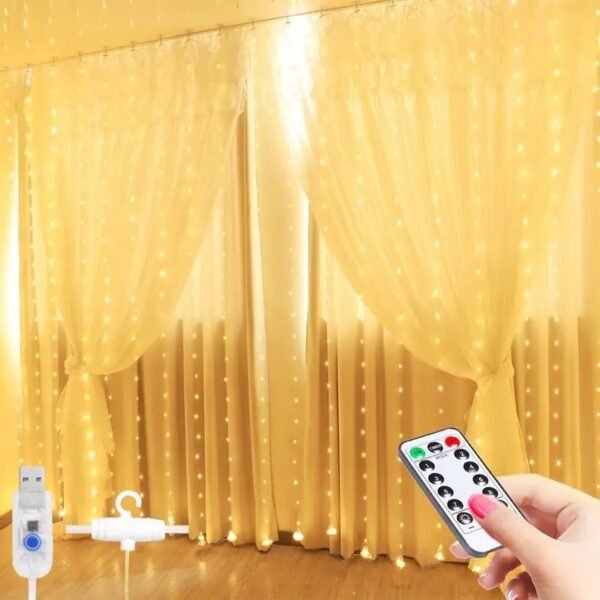 LED Curtain Lights, Garland Fairy String Lights, Holiday Lighting Rainbow Window Lights, Home Decorations  - Image 2