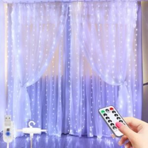 LED Curtain Lights, Garland Fairy String Lights, Holiday Lighting Rainbow Window Lights, Home Decorations 