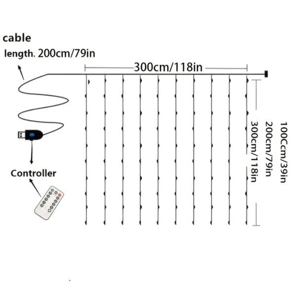 LED Curtain Lights, Garland Fairy String Lights, Holiday Lighting Rainbow Window Lights, Home Decorations  - Image 14
