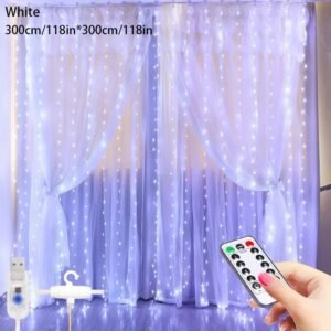 LED Curtain Lights, Garland Fairy String Lights, Holiday Lighting Rainbow Window Lights, Home Decorations 