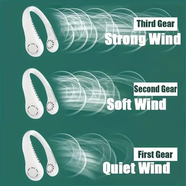 Mini Neck Fan Portable Bladeless Hanging Neck Rechargeable Air Cooler 3 Speed Mini Summer Sports Fans - Image 8