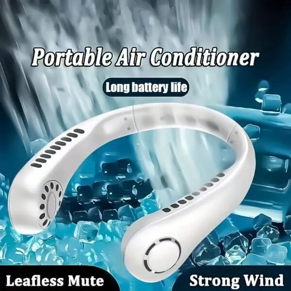Mini Neck Fan Portable Bladeless Hanging Neck Rechargeable Air Cooler 3 Speed Mini Summer Sports Fans