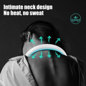 Mini Neck Fan Portable Bladeless Hanging Neck Rechargeable Air Cooler 3 Speed Mini Summer Sports Fans
