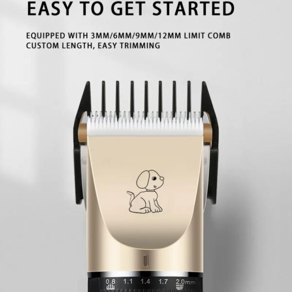 Pet Hair Trimmer Pet Grooming Kit Electric Shaver Nail Clipper Scissors Nail File Hair Comb Brush Set With USB Cable - Image 6