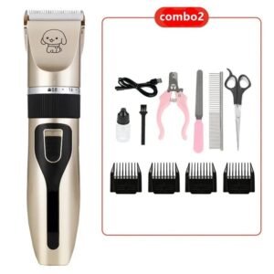 Pet Hair Trimmer Pet Grooming Kit Electric Shaver Nail Clipper Scissors Nail File Hair Comb Brush Set With USB Cable