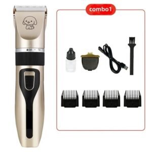 Pet Hair Trimmer Pet Grooming Kit Electric Shaver Nail Clipper Scissors Nail File Hair Comb Brush Set With USB Cable