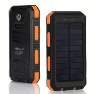 10000mAh Waterproof Solar Mobile Power Bank with Built-in Compass & Hook