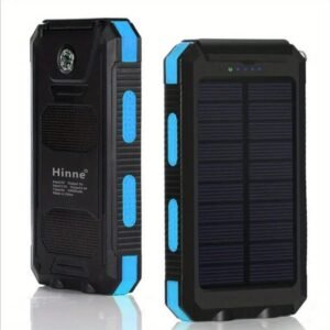 10000mAh Waterproof Solar Mobile Power Bank with Built-in Compass & Hook