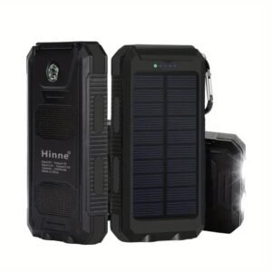 10000mAh Waterproof Solar Mobile Power Bank with Built-in Compass & Hook