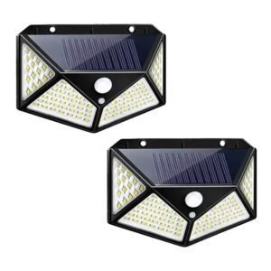 100LED Solar Rechargeable Lights, Outdoor Garden Lights, Camping Lighting, Four-sided Light-emitting Human Body Sensor Lights, Street Lights And Garden Lights