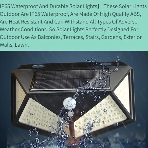 100LED Solar Rechargeable Lights, Outdoor Garden Lights, Camping Lighting, Four-sided Light-emitting Human Body Sensor Lights, Street Lights And Garden Lights - Image 7