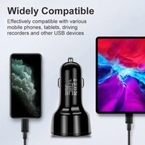 4 In 1 USB Car Charger, 4 Ports Fast Charger Adapter Mini Cigarette Lighter, USB, And Phone Fast Charger