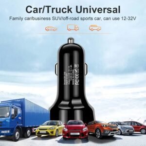 4 In 1 USB Car Charger, 4 Ports Fast Charger Adapter Mini Cigarette Lighter, USB, And Phone Fast Charger